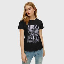 Футболка хлопковая женская Nirvana grunge, цвет: черный — фото 2