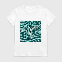 Футболка хлопковая женская Полет сокола, цвет: белый