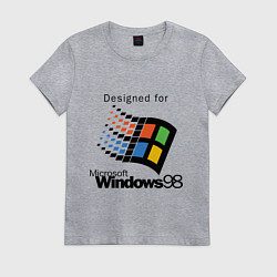 Футболка хлопковая женская Предназначен для windows 98, цвет: меланж