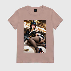 Футболка хлопковая женская Йор Форджер Семья шпиона в баре, цвет: пыльно-розовый