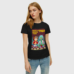 Футболка хлопковая женская Mortys boxing team - ai art fantasy, цвет: черный — фото 2