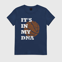 Футболка хлопковая женская Баскетбольный ДНК, цвет: тёмно-синий