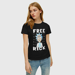 Футболка хлопковая женская Free Rick ruler, цвет: черный — фото 2
