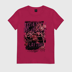 Футболка хлопковая женская Мамочка длинные ноги из Poppy Playtime, цвет: маджента