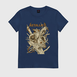 Футболка хлопковая женская Metallica - rats and crows, цвет: тёмно-синий