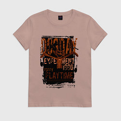 Футболка хлопковая женская Пеклопёс DogDay, цвет: пыльно-розовый