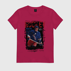Футболка хлопковая женская Лучший хоккеист Уэйн Гретски, цвет: маджента