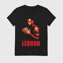 Футболка хлопковая женская King James Lebron, цвет: черный