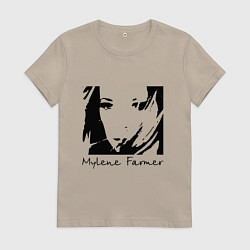 Футболка хлопковая женская Милен Фармер, цвет: миндальный