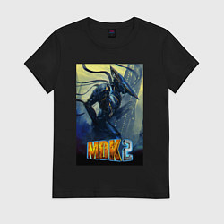 Футболка хлопковая женская MDK - Kurt, цвет: черный