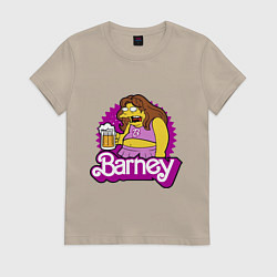 Футболка хлопковая женская Barney with beer, цвет: миндальный