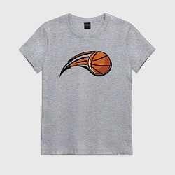 Футболка хлопковая женская Basketball shot, цвет: меланж