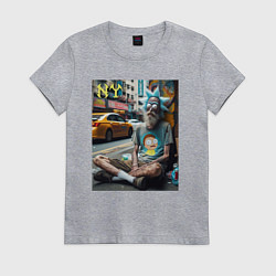 Футболка хлопковая женская Rick Sanchez is a hippie from New York, цвет: меланж