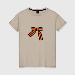 Женская футболка Георгиевская ленточка завязанная в бант