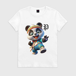 Женская футболка Funny panda cub - anime
