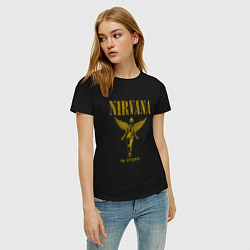 Футболка хлопковая женская Nirvana retro, цвет: черный — фото 2