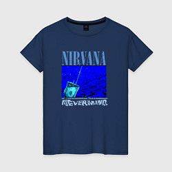 Футболка хлопковая женская Nirvana nevermind rock, цвет: тёмно-синий