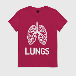 Футболка хлопковая женская Легкие пиксельные, цвет: маджента