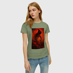 Футболка хлопковая женская Маления, цвет: авокадо — фото 2