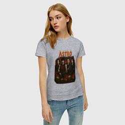 Футболка хлопковая женская Astro в стиле хэви метал, цвет: меланж — фото 2