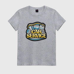 Футболка хлопковая женская Сервис авто, цвет: меланж