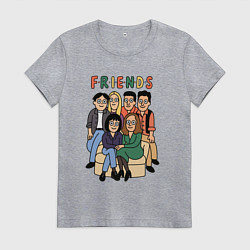 Футболка хлопковая женская Друзья вместе, цвет: меланж