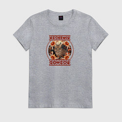 Футболка хлопковая женская Рысь-Гомель, цвет: меланж