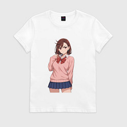 Футболка хлопковая женская Строгая Сиратори Айра, цвет: белый