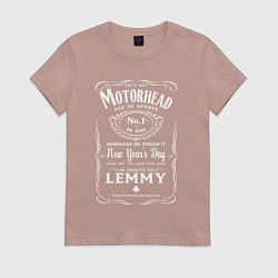 Футболка хлопковая женская Motorhead whiskey, цвет: пыльно-розовый