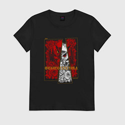 Футболка хлопковая женская Птица филин, цвет: черный