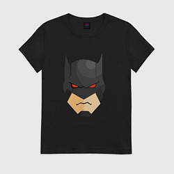 Футболка хлопковая женская Голова Бэтмена, цвет: черный