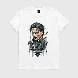 Женская футболка Cyborg Johnny Depp