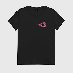 Футболка хлопковая женская Меньше трёх, цвет: черный