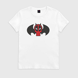 Футболка хлопковая женская Batman Deadpool, цвет: белый
