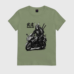 Футболка хлопковая женская Bushido ride, цвет: авокадо