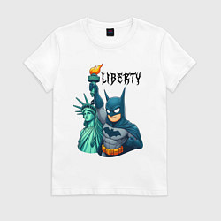 Женская футболка Batman and statue of Liberty - ai art fantasy