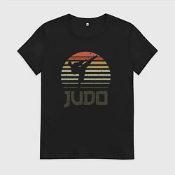Футболка хлопковая женская Judo fighter, цвет: черный
