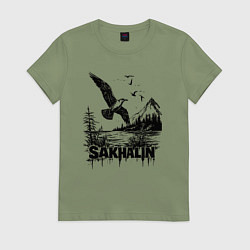 Женская футболка Сахалинский пейзаж