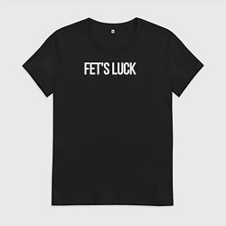Футболка хлопковая женская Fets luck, цвет: черный