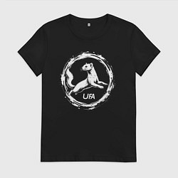 Футболка хлопковая женская Куница ufa, цвет: черный