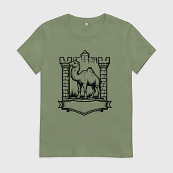 Женская футболка Верблюд у стен крепости Челябинск