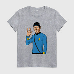Футболка хлопковая женская Стартрек Спок, цвет: меланж
