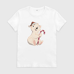 Женская футболка Медвежонок с конфетой