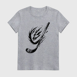Футболка хлопковая женская Динамичная клюшка, цвет: меланж