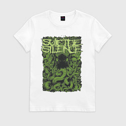 Футболка хлопковая женская Suicide Silence, цвет: белый