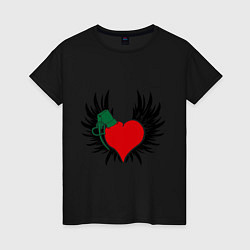 Женская футболка Сердце-граната с крыльями