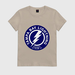 Футболка хлопковая женская HC Tampa Bay Lightning, цвет: миндальный