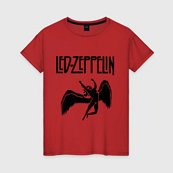 Футболка хлопковая женская Led Zeppelin, цвет: красный