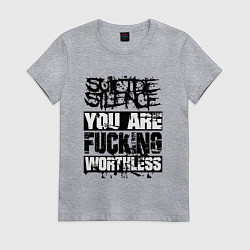 Футболка хлопковая женская Suicide Silence: You are Fucking, цвет: меланж