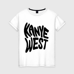 Футболка хлопковая женская Kanye West, цвет: белый